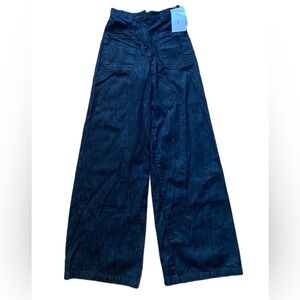The Frankie Shop Mar High Waisted Denim Pant Jeans Dark Blue Small Flaw NWT